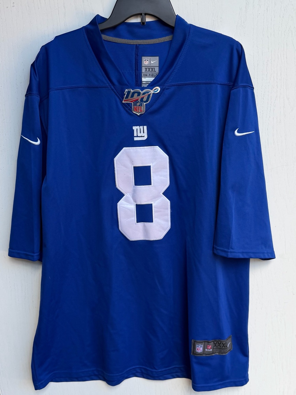 Nike NFL New York Giants Daniel Jones #8 Jersey Men's 3XL Blue 2019 NFL 100 Rook